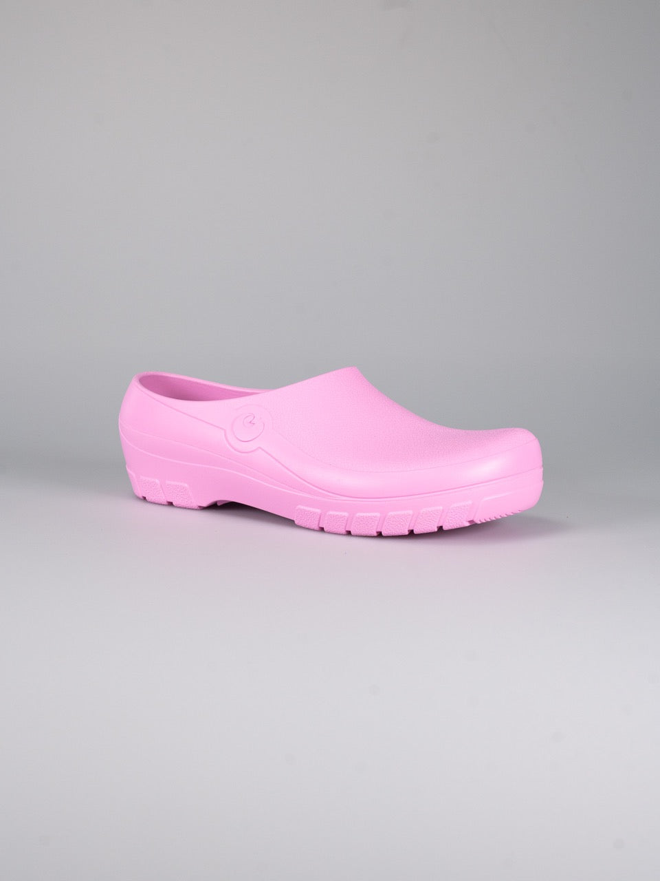 Rocker Gardy Cork Pink, roze tuinklomp, schuin aanzicht
